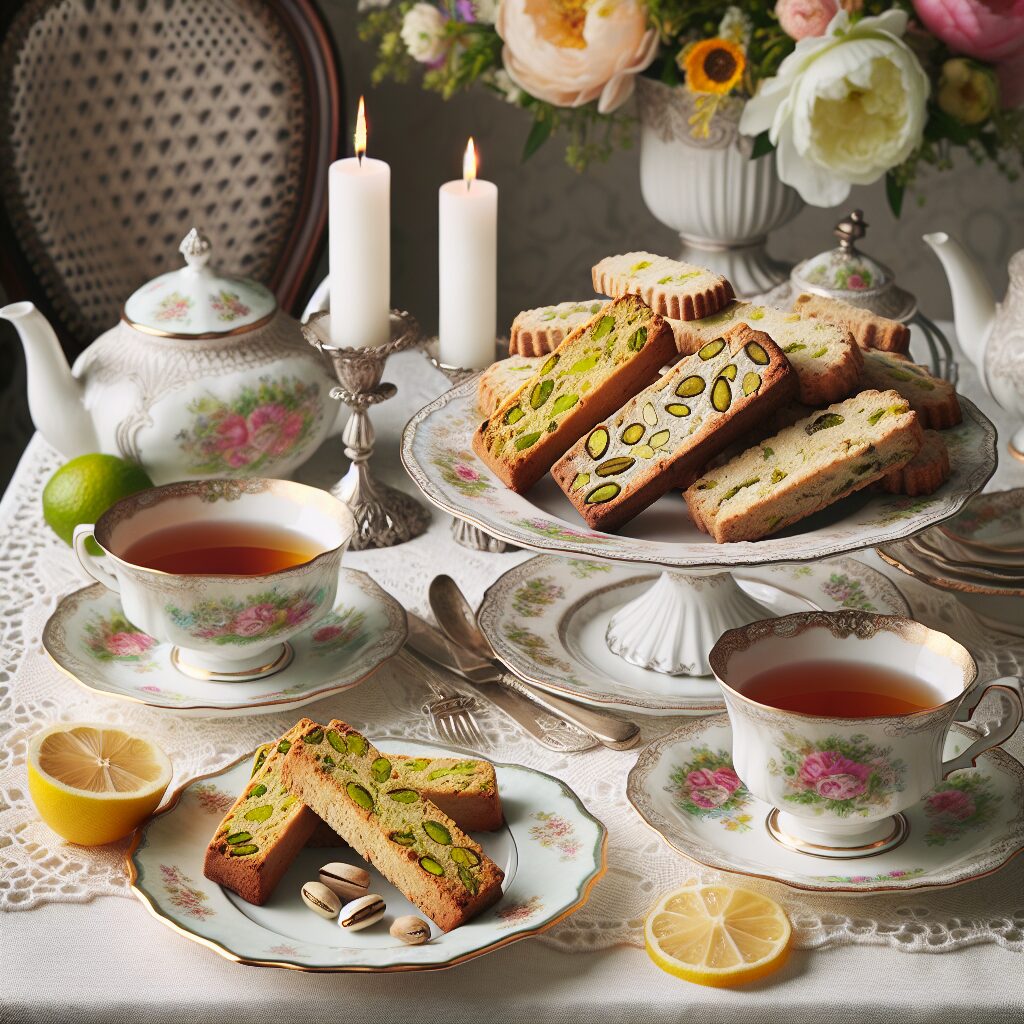 biscotti senza glutine al pistacchio e limone per tea time elegante