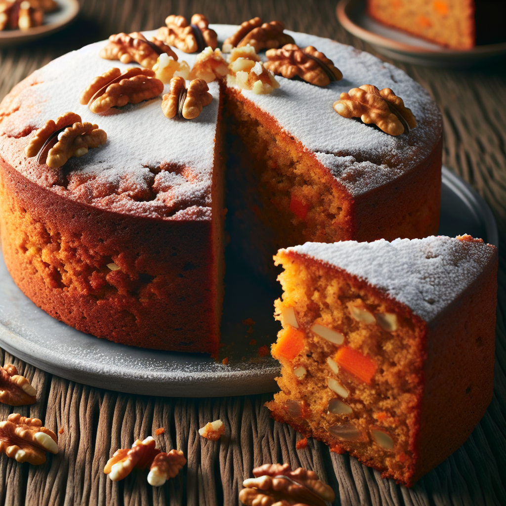 torta senza glutine di carote e noci per dolci nutrienti