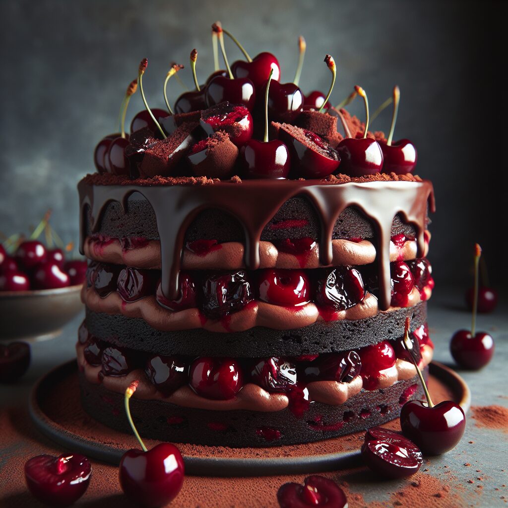 torta senza glutine al cioccolato e ciliegia per dessert romantici