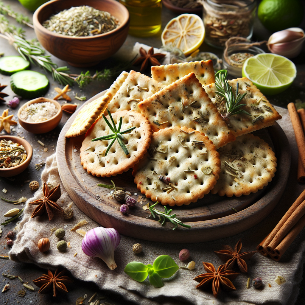 crackers senza glutine con erbe aromatiche per snack leggeri