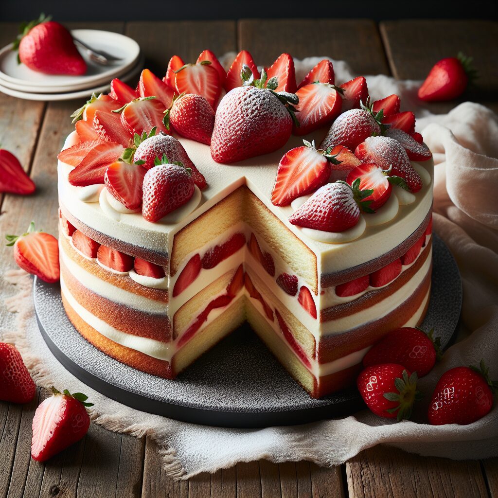 torta senza glutine alla vaniglia e fragola per dolci romantici