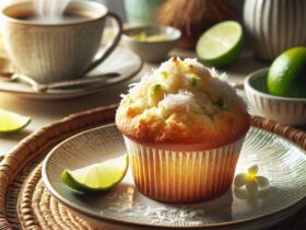 muffin senza glutine al cocco e lime per colazioni esotiche