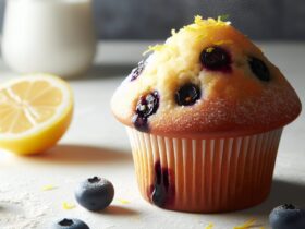 muffin senza glutine ai mirtilli e limone per colazioni fresche