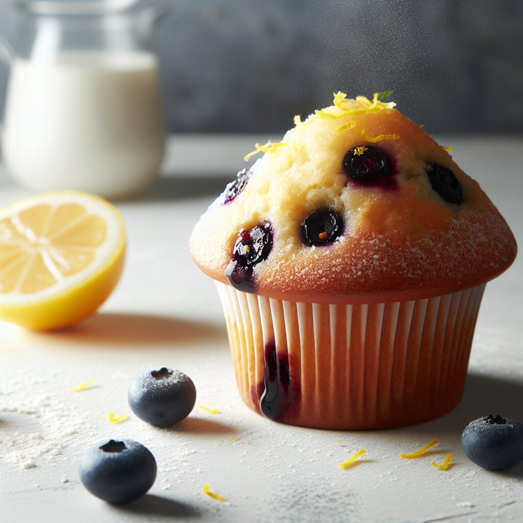 muffin senza glutine ai mirtilli e limone per colazioni fresche