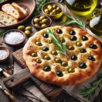 focaccia senza glutine alle olive per aperitivi italiani