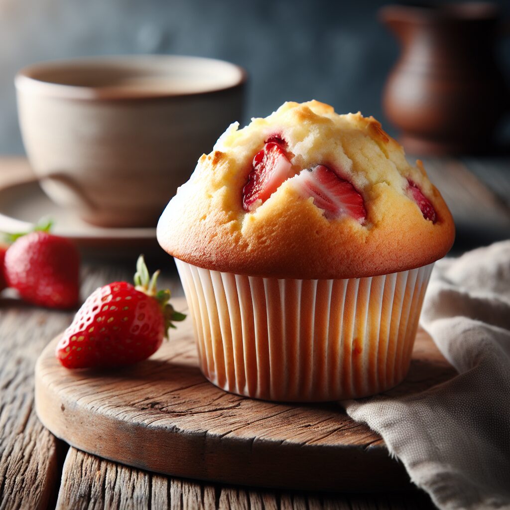 muffin senza glutine alla vaniglia e fragola per colazioni dolci