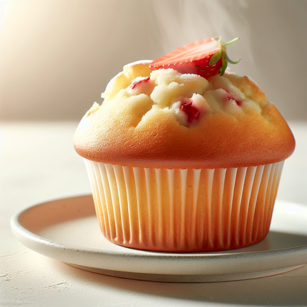 muffin senza glutine alla vaniglia e fragola per colazioni dolci