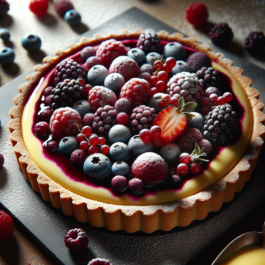 torta senza glutine ai frutti di bosco e crema pasticcera per dolci eleganti