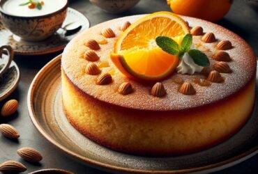 torta senza glutine di semolino e arancia per dolci mediterranei