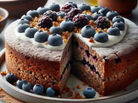 torta senza glutine di grano saraceno e mirtilli per dolci montani