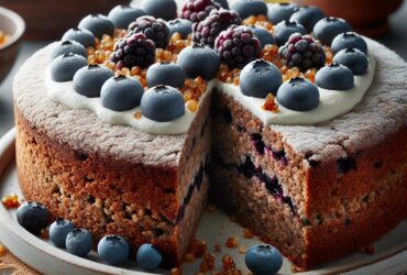 torta senza glutine di grano saraceno e mirtilli per dolci montani