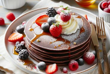 pancake senza glutine al cioccolato per colazioni festose