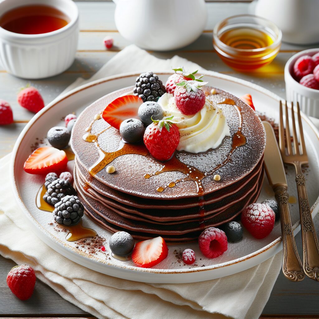 pancake senza glutine al cioccolato per colazioni festose