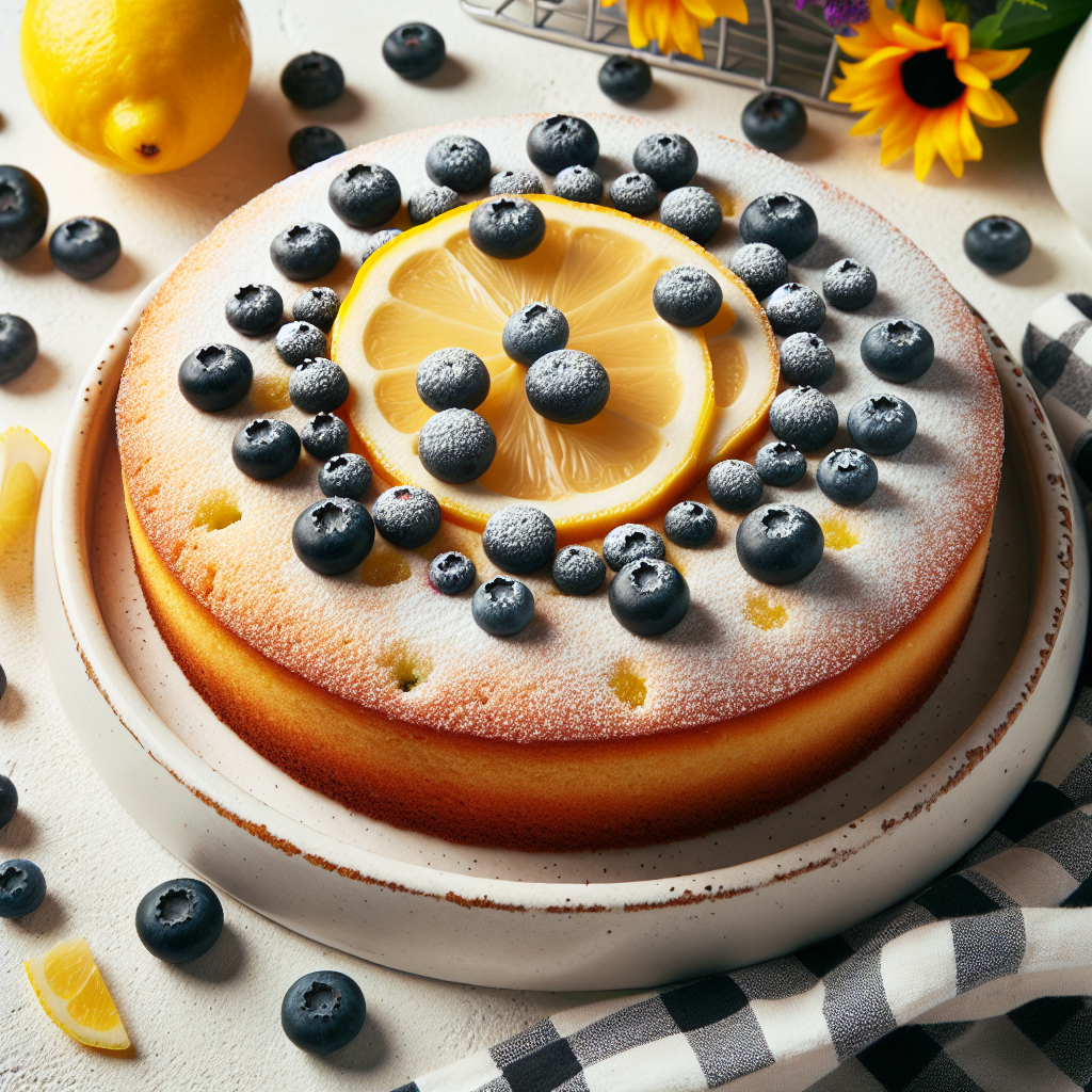 torta senza glutine al limone e mirtillo per dolci estivi