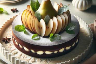 torta senza glutine al cioccolato e pere per dessert raffinati