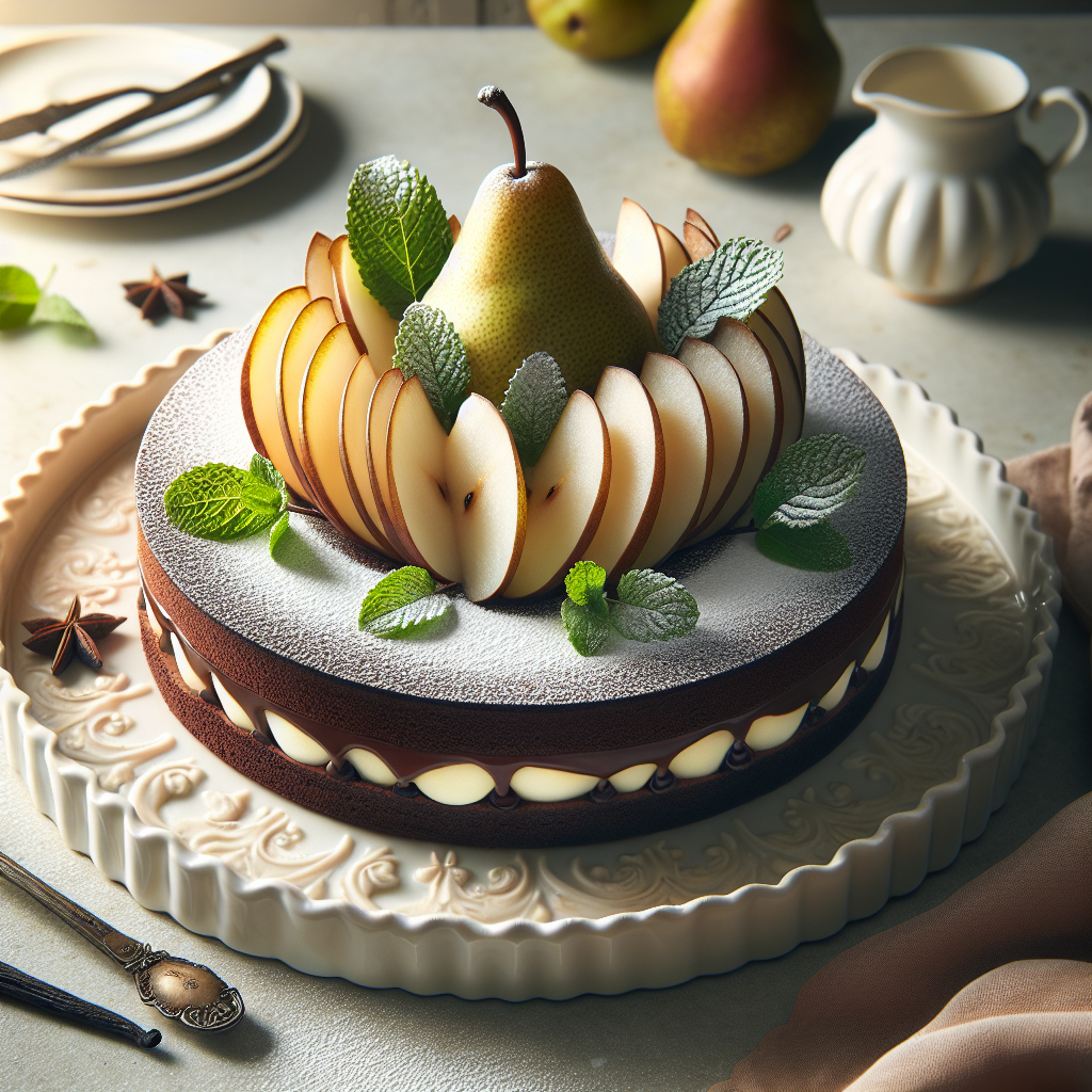 torta senza glutine al cioccolato e pere per dessert raffinati