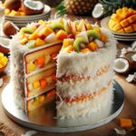 torta senza glutine ai frutti tropicali e cocco per dessert esotici