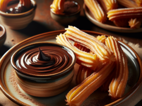 churros senza glutine con cioccolato per dessert spagnoli