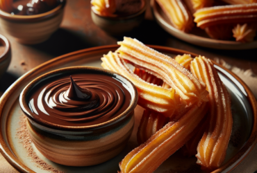 churros senza glutine con cioccolato per dessert spagnoli