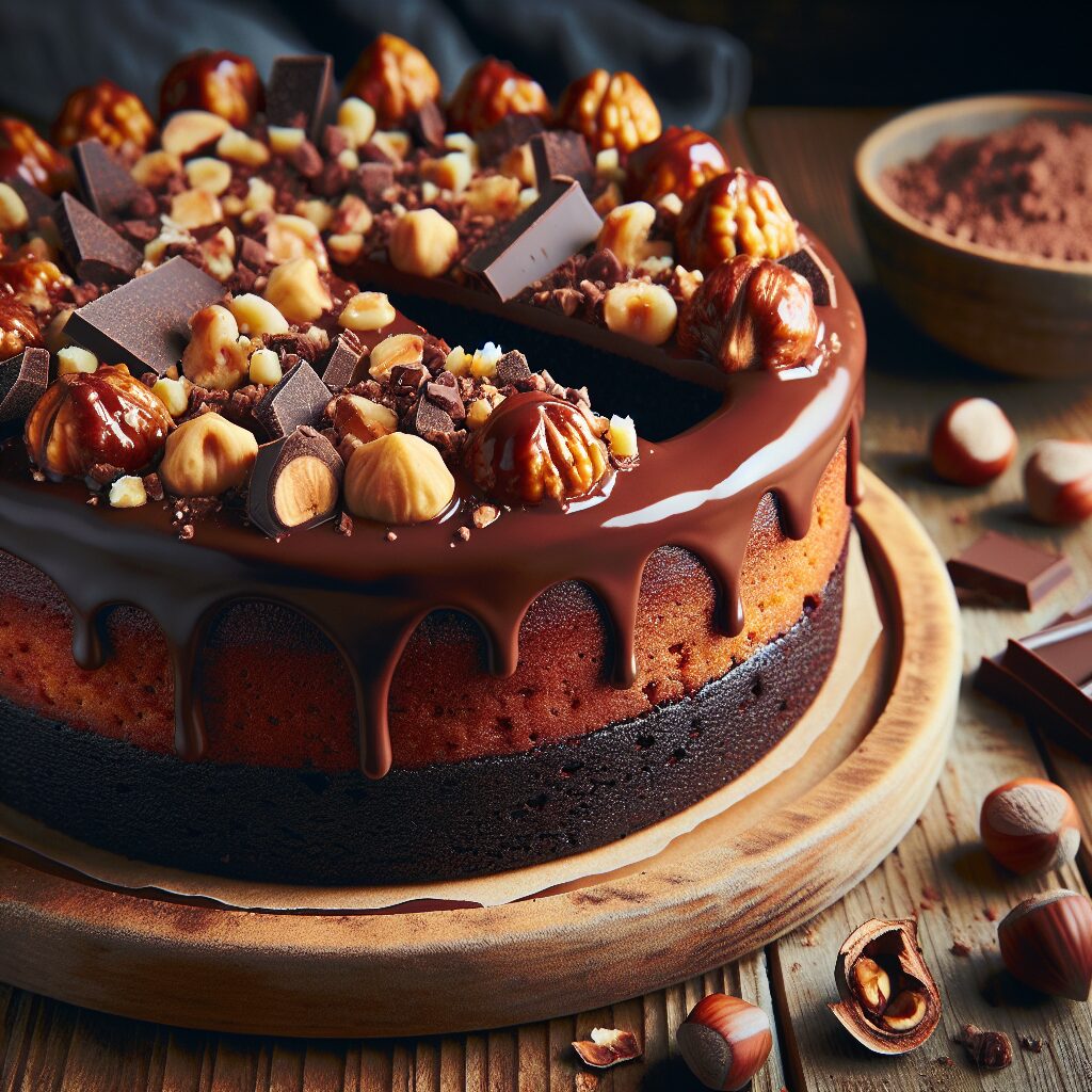 torta senza glutine alla nocciola e cioccolato per dolci intensi