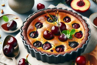 clafoutis senza glutine con ciliegie per dolci francesi