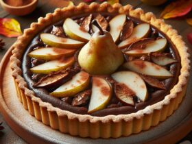 crostata senza glutine al cioccolato e pera per dessert autunnali