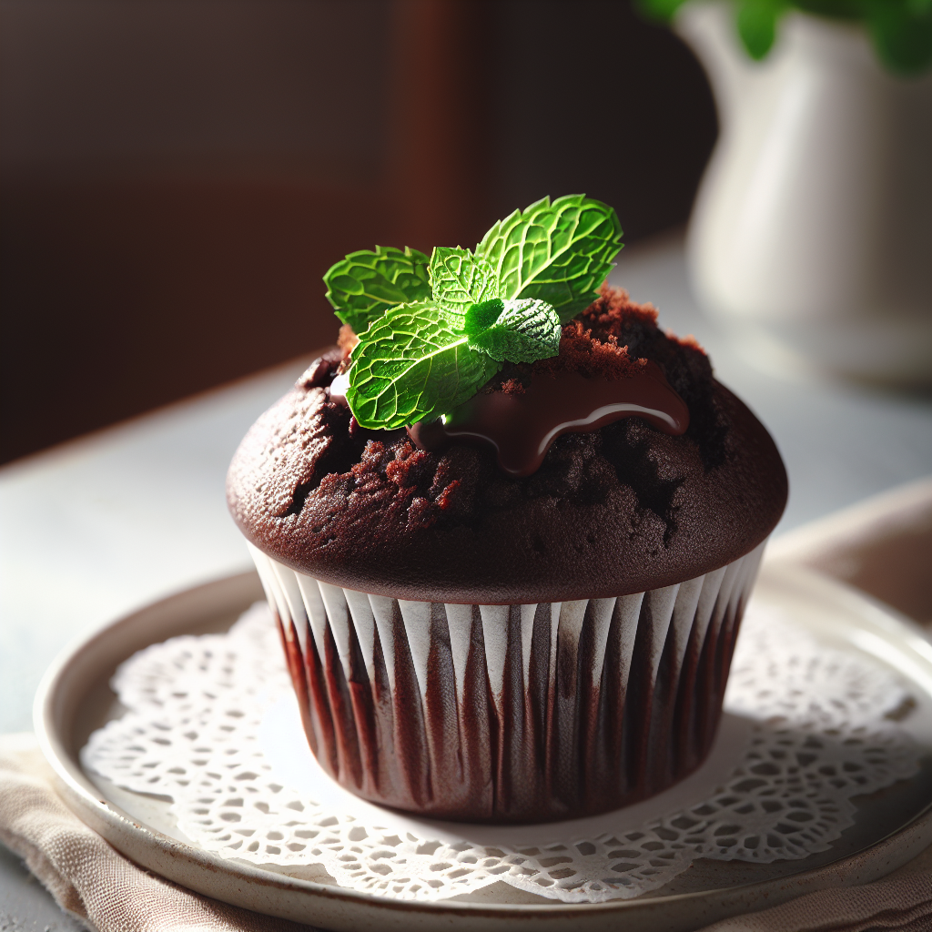 muffin senza glutine al cioccolato e menta per dolci freschi