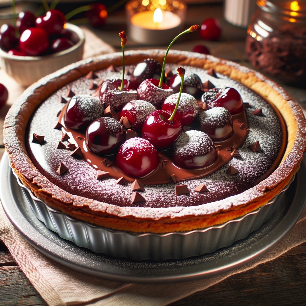 torta senza glutine al cioccolato e ciliegia per dessert romantici