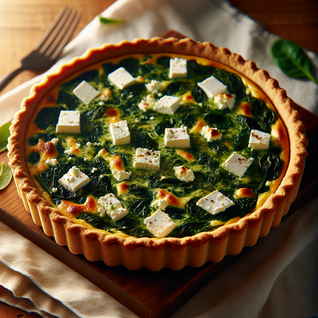 quiche senza glutine con spinaci e feta per pranzi veloci