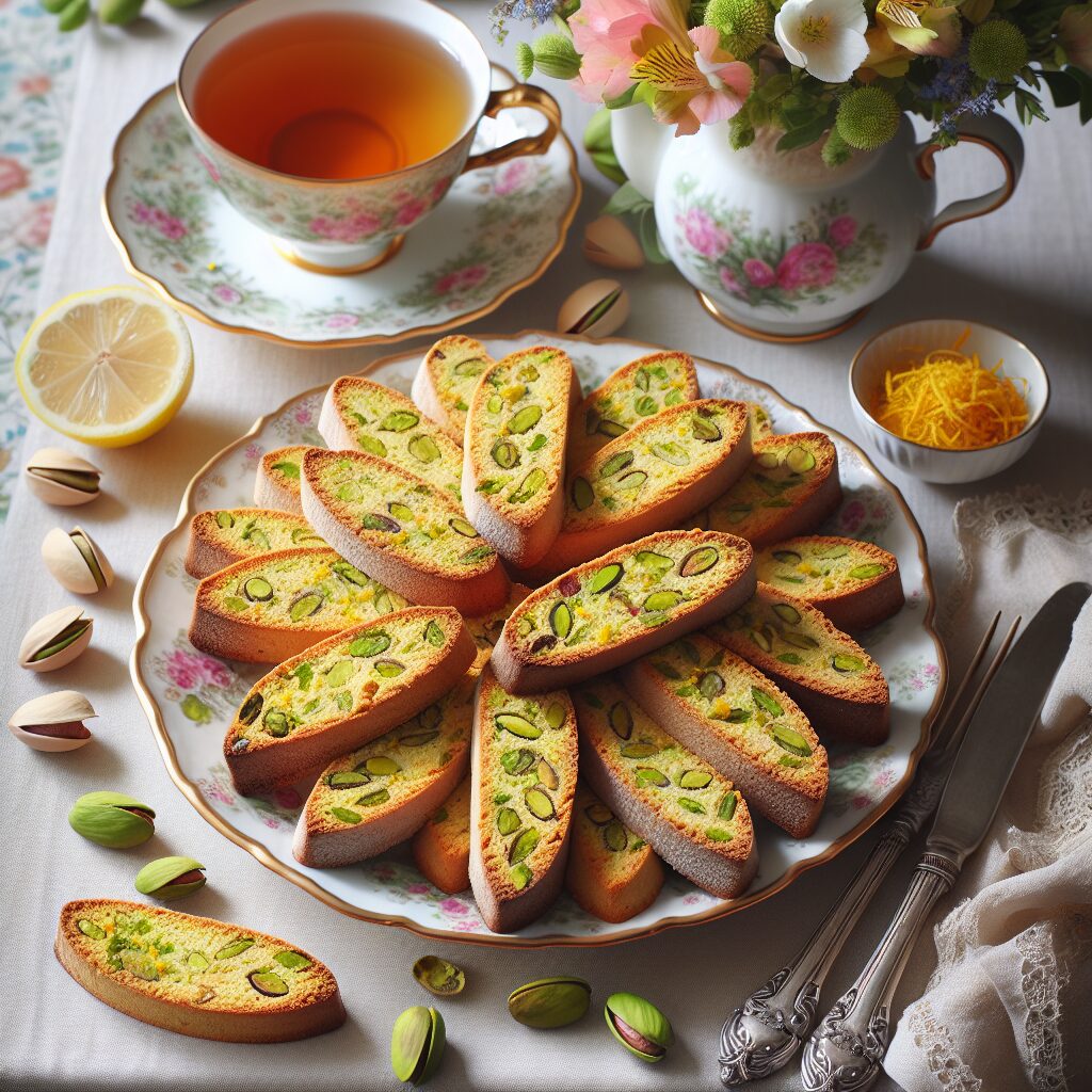 biscotti senza glutine al pistacchio e limone per tea time elegante