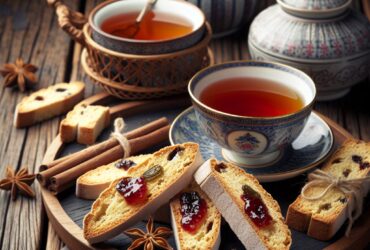 biscotti senza glutine al tè nero e marmellata per una merenda pomeridiana tradizionale