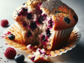 muffin senza glutine ai frutti di bosco e semi di chia per colazioni salutari