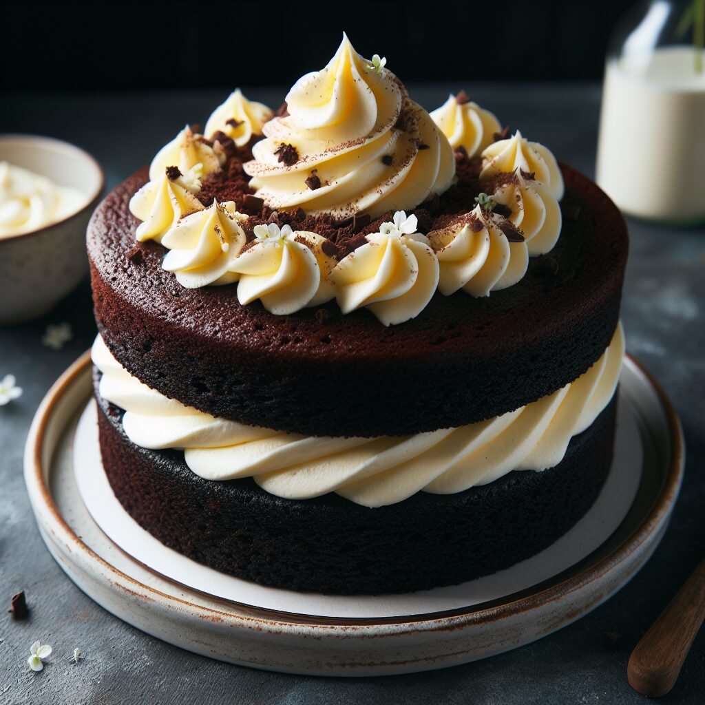 torta senza glutine al cioccolato e crema di vaniglia per dolci classici e amati