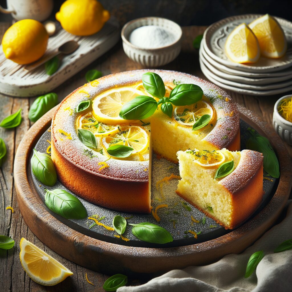 torta senza glutine al limone e basilico per dolci estivi innovativi