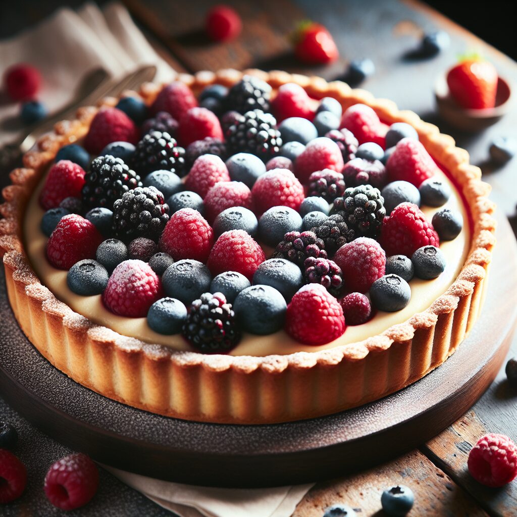 torta senza glutine ai frutti di bosco e crema pasticcera per un dessert sofisticato