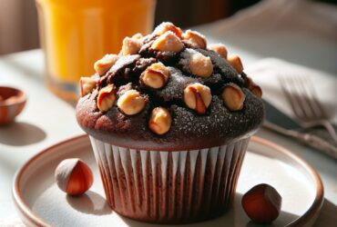 muffin senza glutine al cioccolato e nocciole tostate per colazioni indulgenti