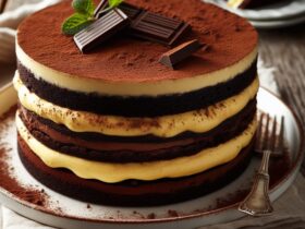 torta senza glutine al cioccolato e crema pasticcera per un dessert classico