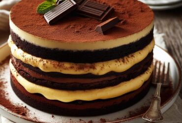 torta senza glutine al cioccolato e crema pasticcera per un dessert classico