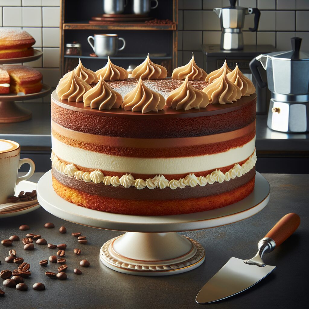 torta senza glutine al caffè e mascarpone per dolci da caffetteria