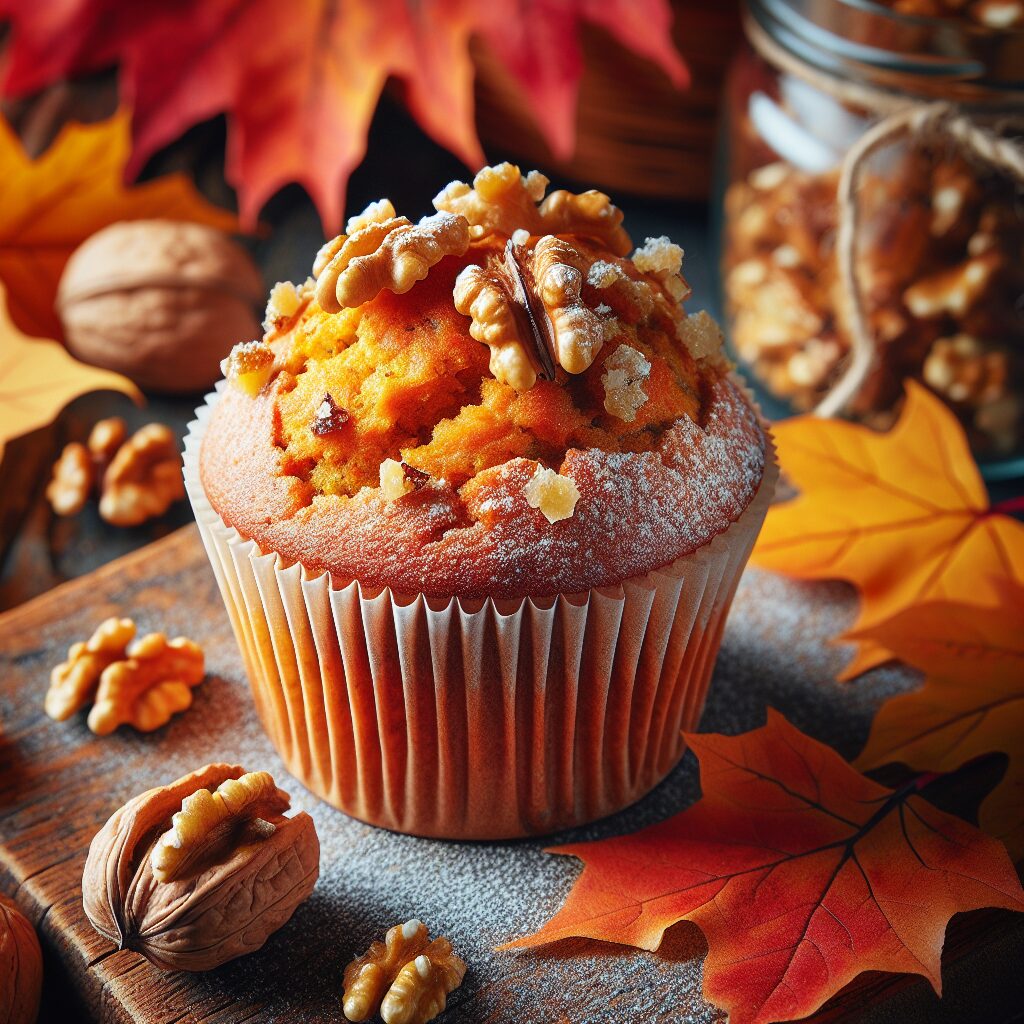 muffin senza glutine alla carota e noce per colazioni autunnali