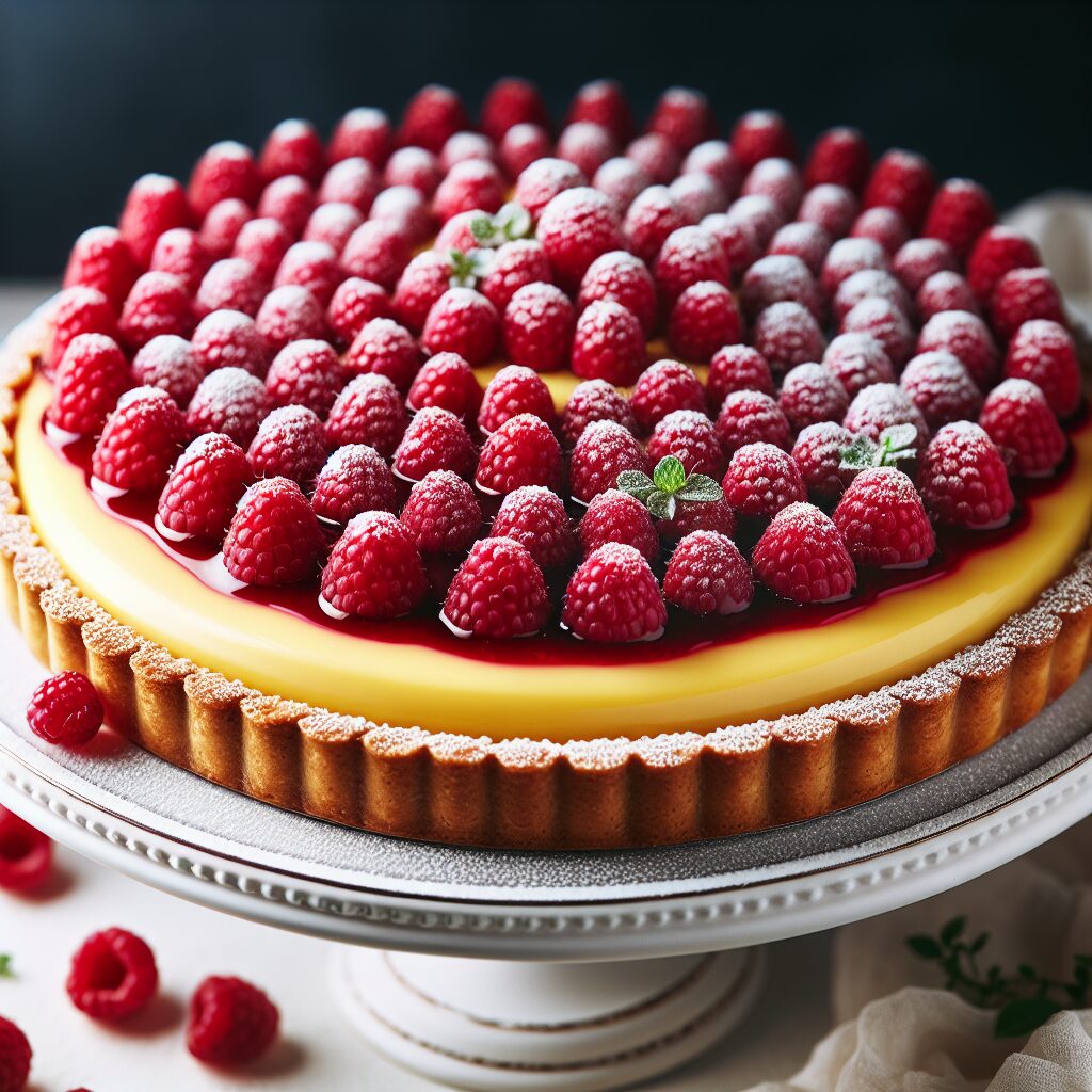 torta senza glutine ai lamponi e crema pasticcera per occasioni speciali