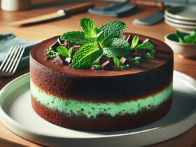 torta senza glutine al cioccolato e menta per dessert freschi