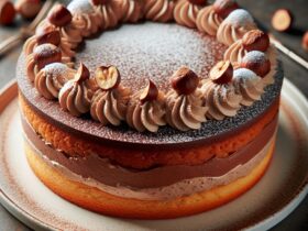 torta senza glutine alla crema di cioccolato e nocciole per dolci golosi e ricchi