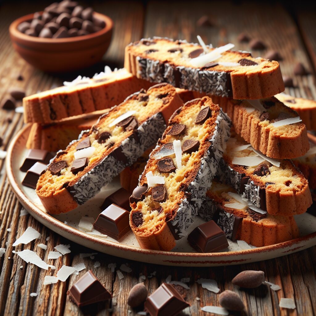 biscotti senza glutine al cioccolato e cocco per snack golosi