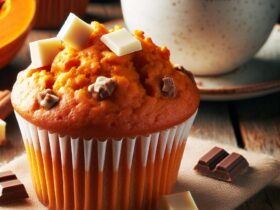 muffin senza glutine alla zucca e cioccolato bianco per colazioni autunnali indulgenti