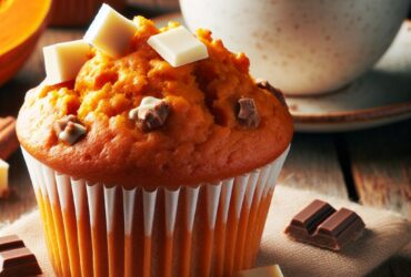muffin senza glutine alla zucca e cioccolato bianco per colazioni autunnali indulgenti