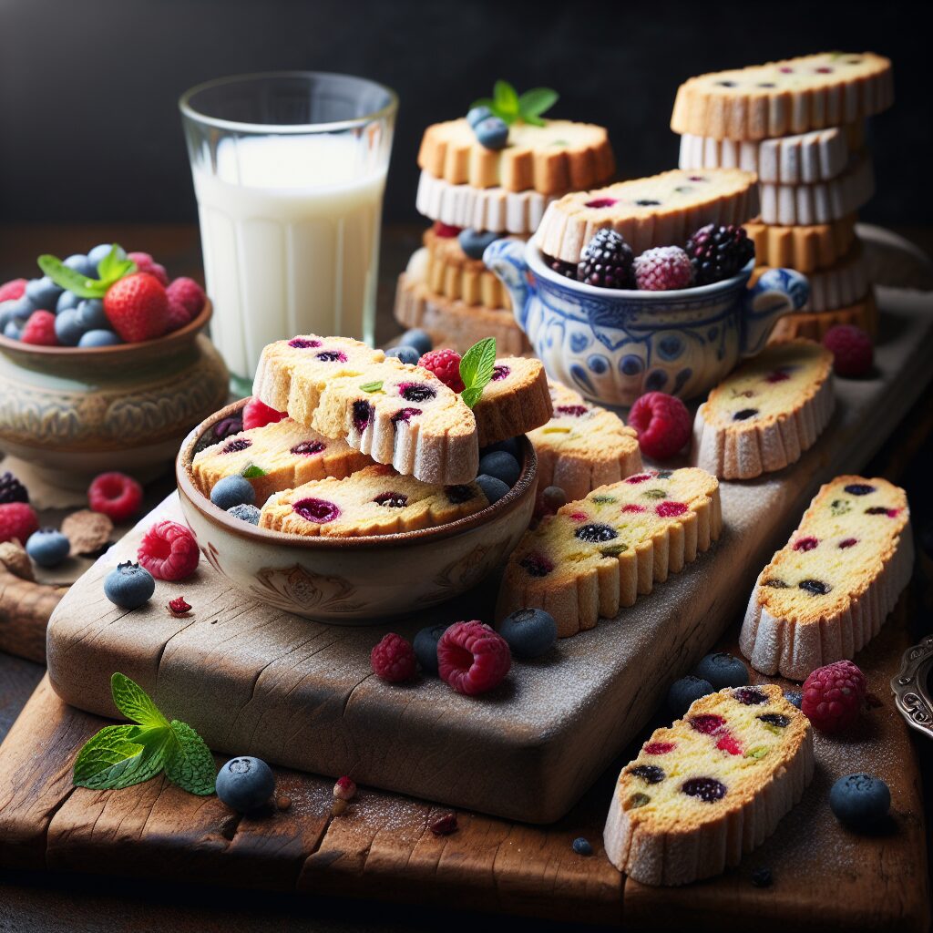 biscotti senza glutine alla vaniglia e frutti di bosco per snack dolci