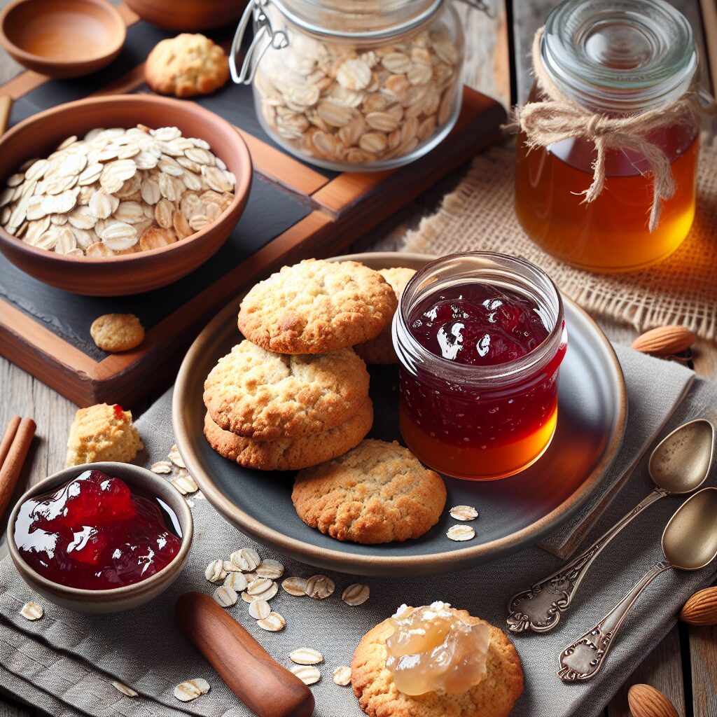 biscotti senza glutine alla farina di avena e marmellata per tea time dolce