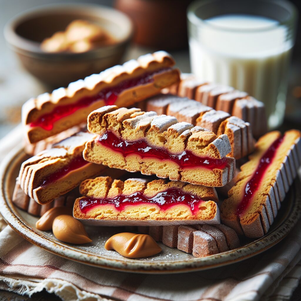 biscotti senza glutine al burro di arachidi e marmellata per merende dolci e salate