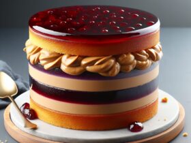 torta senza glutine alla crema di arachidi e gelatina per dolci ispirati al PB&J